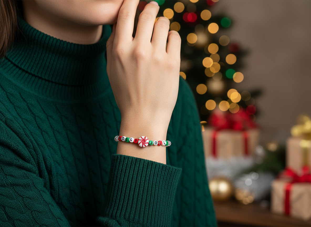 Candy Cane Cheer Bracelet