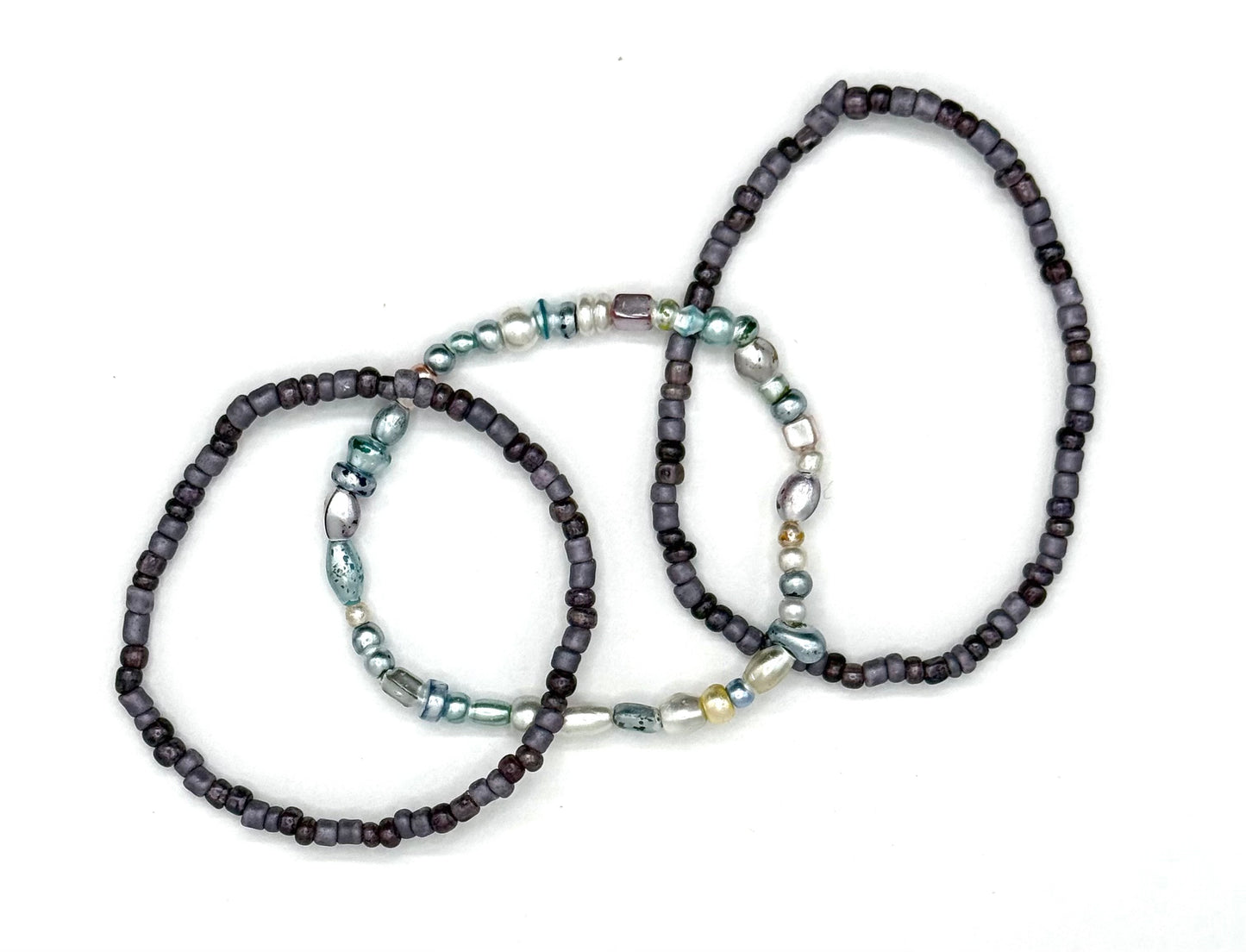 Silver Tide Stack Bracelet Set