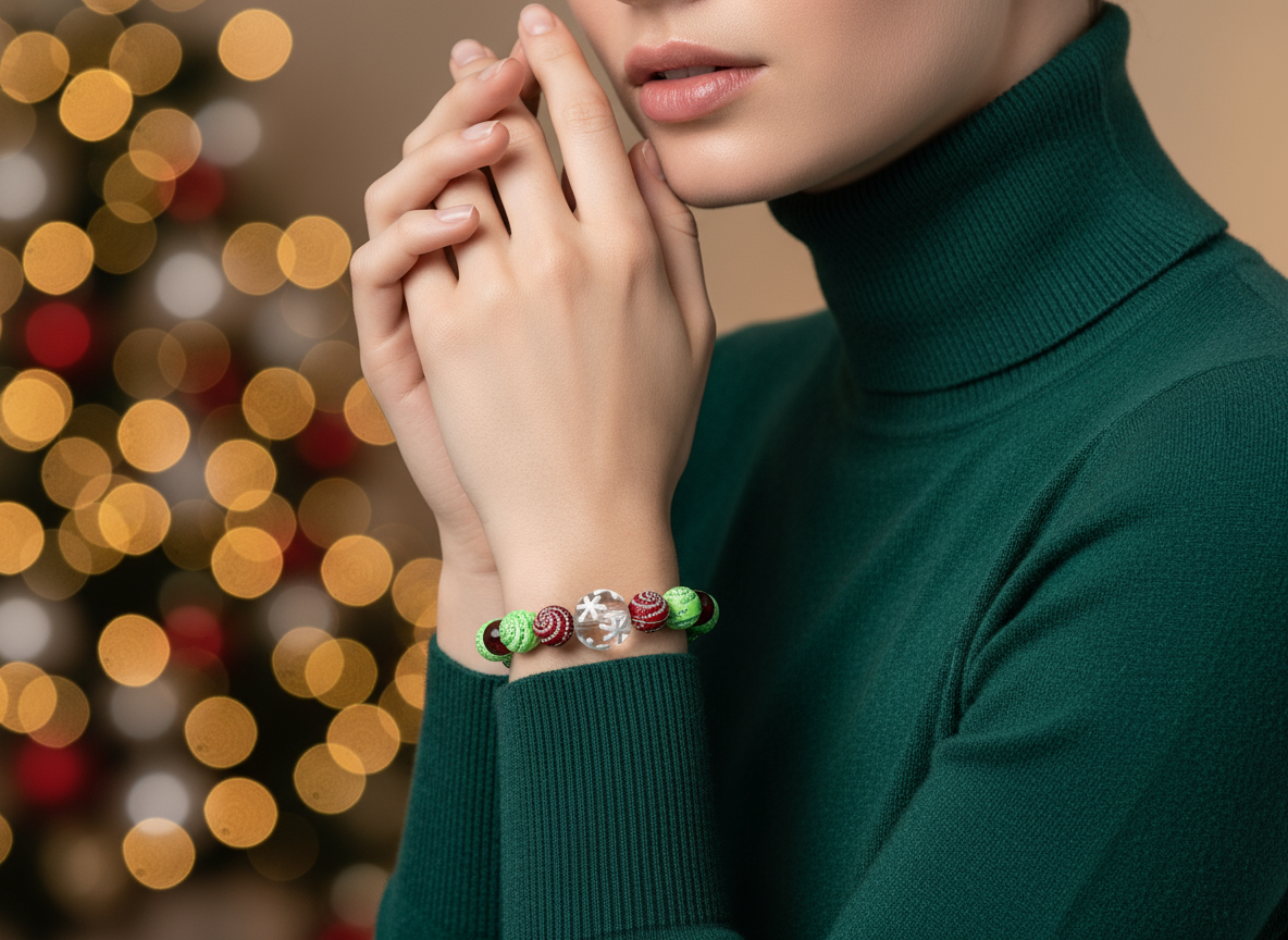 Frosted Cranberry Twist Bracelet
