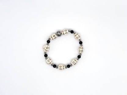 Obsidian Skull Bracelet