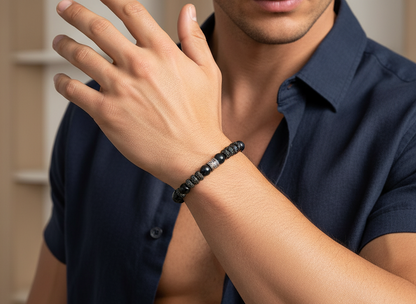 Obsidian Crest Bracelet