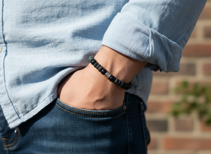 Obsidian Crest Bracelet