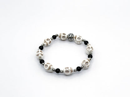Obsidian Skull Bracelet