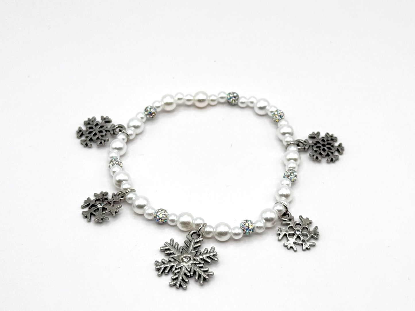 White Christmas Charm Bracelet