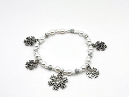 White Christmas Charm Bracelet