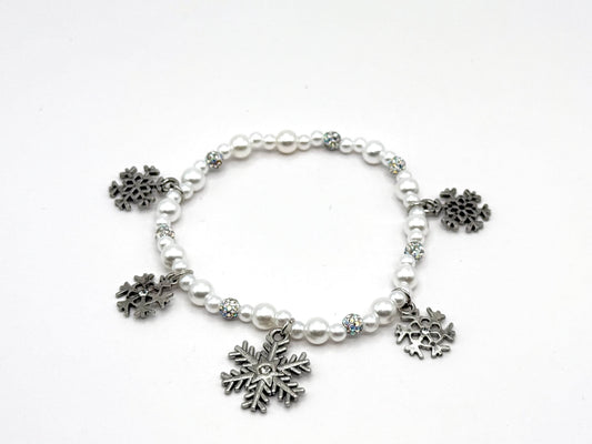 White Christmas Charm Bracelet