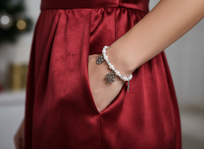 White Christmas Charm Bracelet