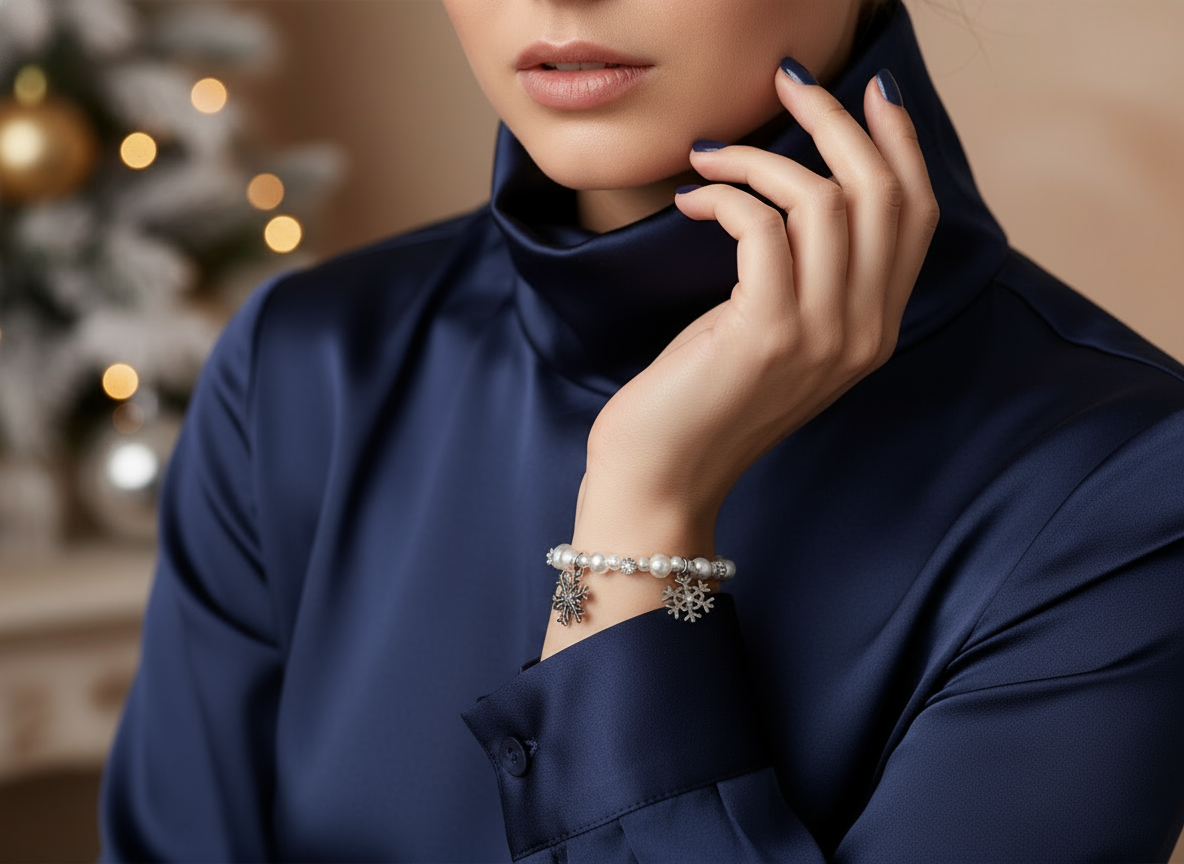 White Christmas Charm Bracelet