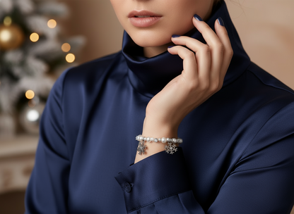 White Christmas Charm Bracelet