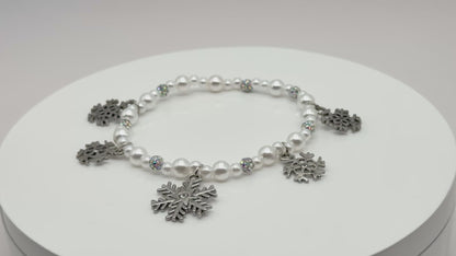 White Christmas Charm Bracelet